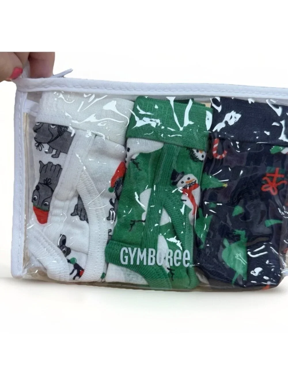 Gymboree Boy's Briefs Underwear 3-Pack size XS/4 Christmas Snowman Dinosaurs